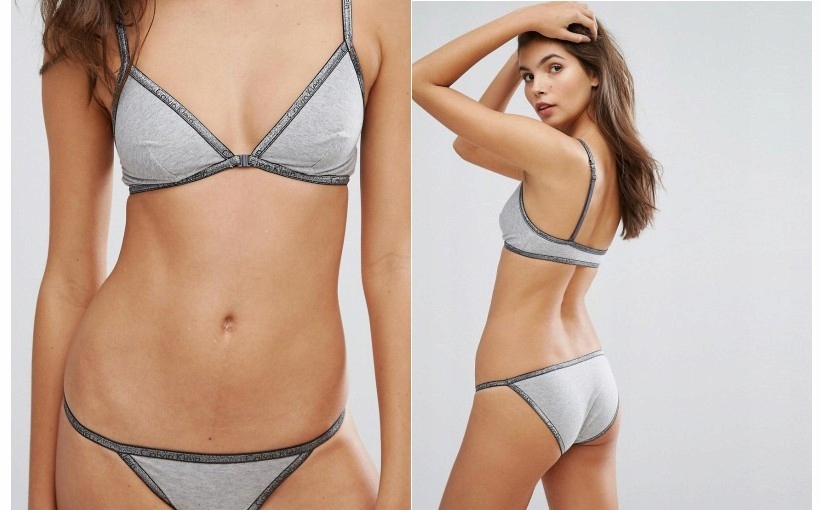 109044 B8 KOMPLET BIELIZNY CALVIN KLEIN M Szary