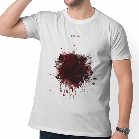 KOSZULKA I'M FINE POSTRZAŁ HUMOR 2536A0 XL