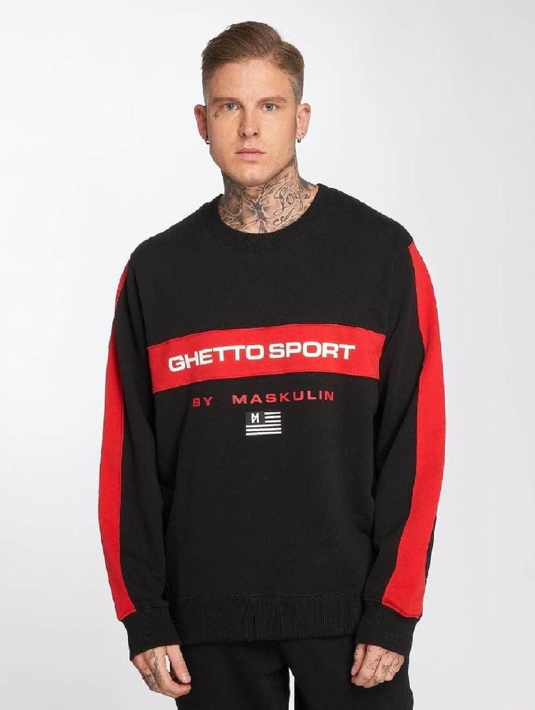 Bluza bez kaptura Maskulin Ghetto Sport czarna 2XL