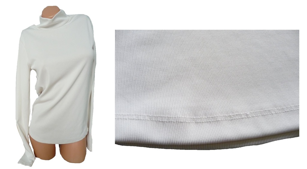 H&M Bluzka kremowa L półgolf 175/104A 50a1219