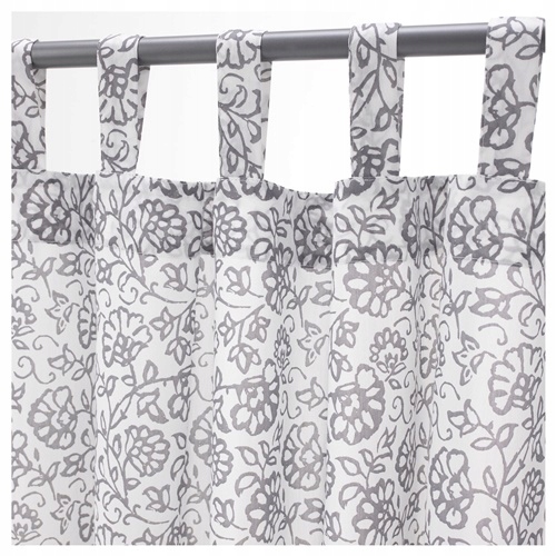IKEA Zasłona MJOLKORT 2 szt. szary 300x145cm SZARA