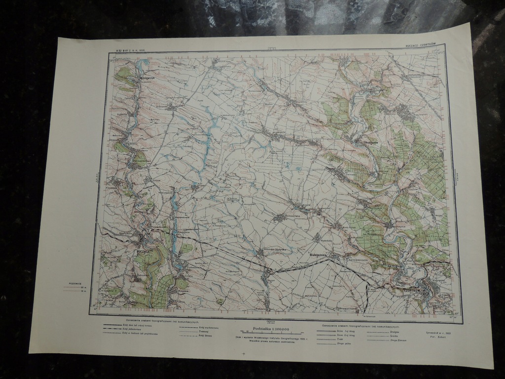 Stara mapa wojskowa Buczacz-Czortków 1925