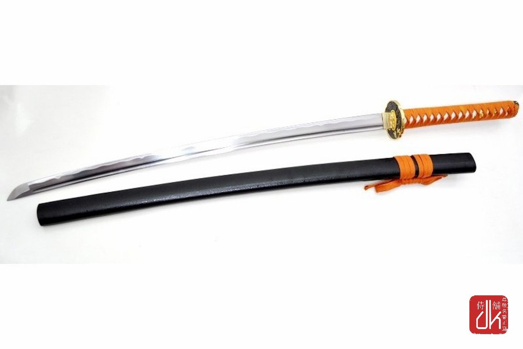 Katana Miecz Japoński Samuraj Czarno-Pomarańczowy
