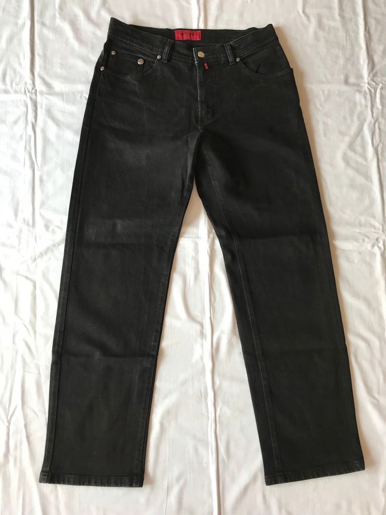 PIERRE CARDIN - super czarne spodnie jeans 33/30