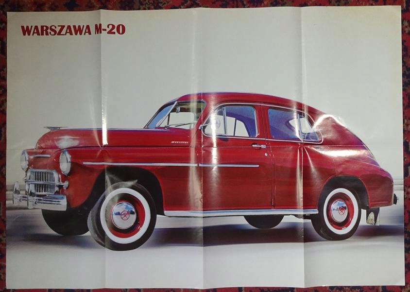 SAMOCHÓD WARSZAWA M-20 - DUŻY PLAKAT