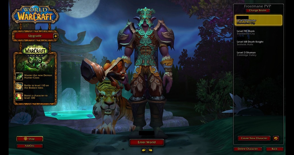 Konto WoW Hunter+Monk lvl 90 Frostmane EU