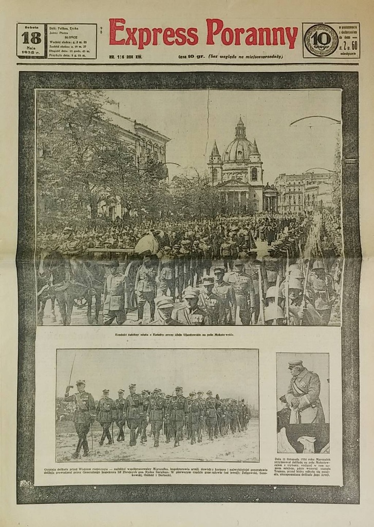 Express Poranny 18.05 1935 - zgon Piłsudskiego