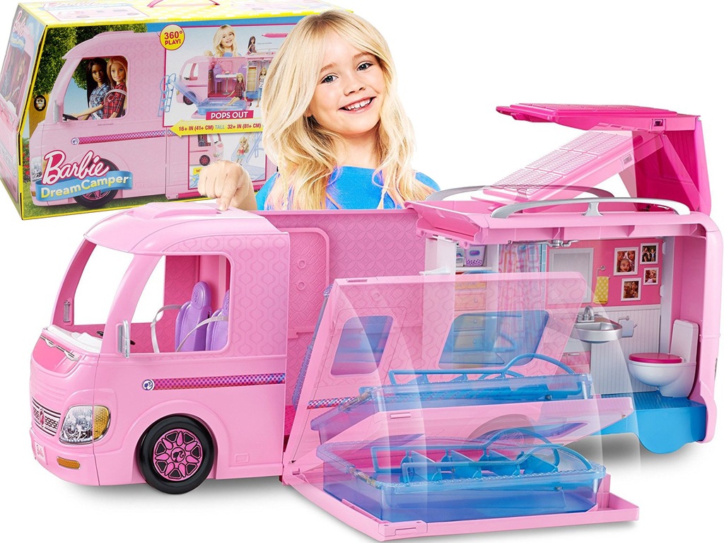 BARBIE Duży WYMARZONY KAMPER Auto dla lalek FBR34