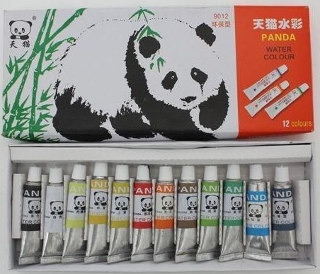 FARBY SZKOLNE PANDA FARBKI MALOWANIE 12 KOLORÓW MX