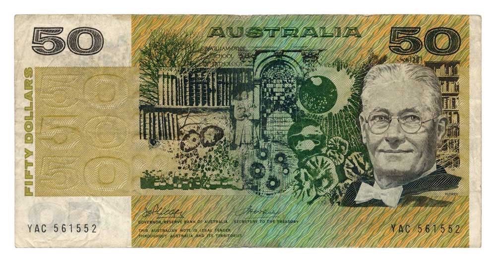 AUSTRALIA banknote 50 DOLLARS 1974. VF RARE