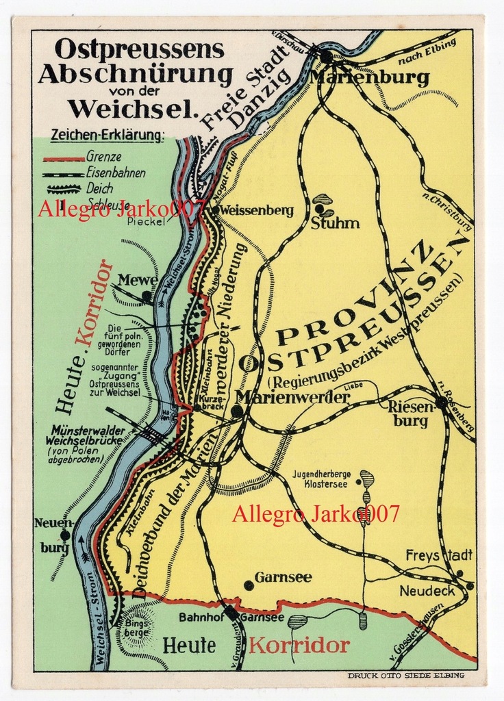 Prusy Wschodnie mapka Wisła