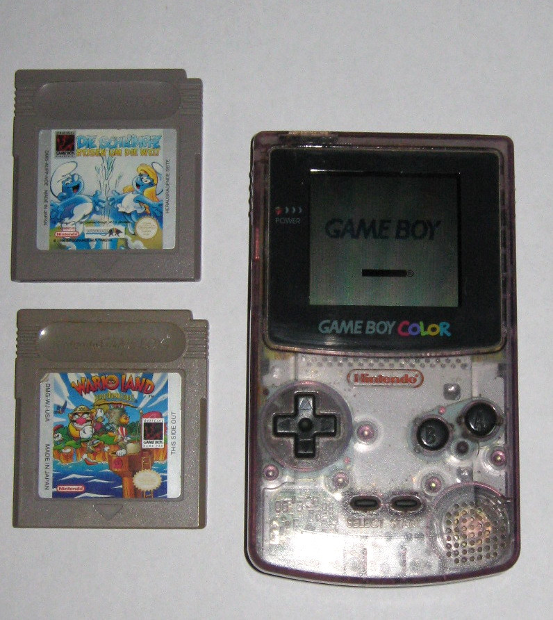 GBC GAMEBOY COLOR Crystal + 2 GRY domowa wyprzedaż
