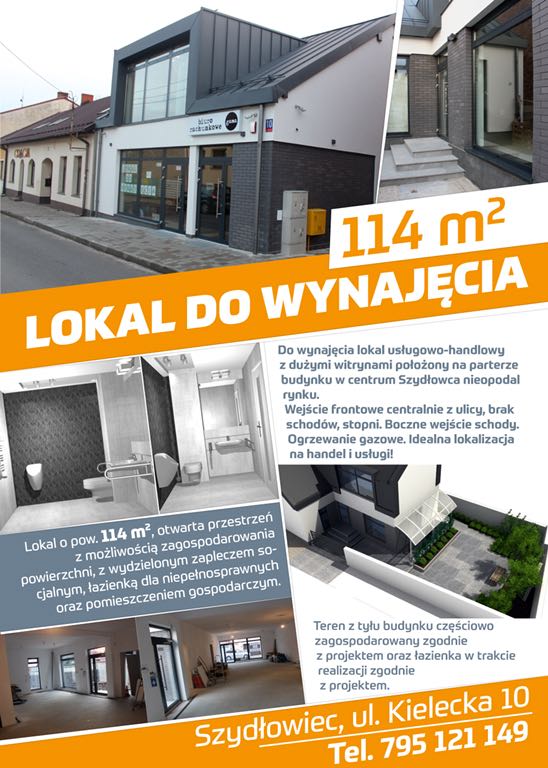 Lokal 114m2  do wynajęcia w centrum Szydłowca