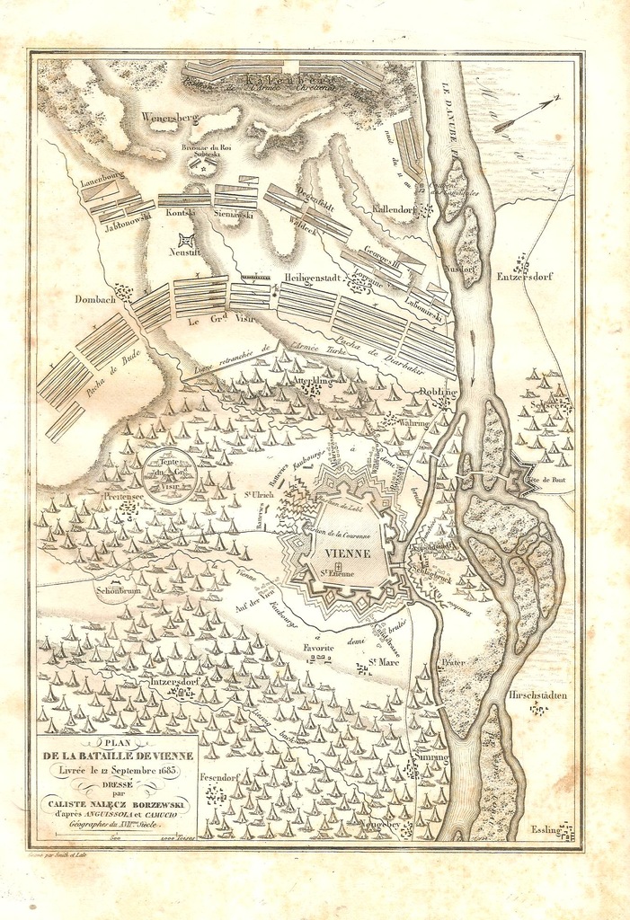 !PLAN BITWY POD WIEDNIEM 12 IX 1683! CHODŹKO 1835!