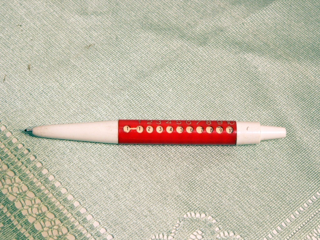 Długopis z tabliczką mnożenia PRL