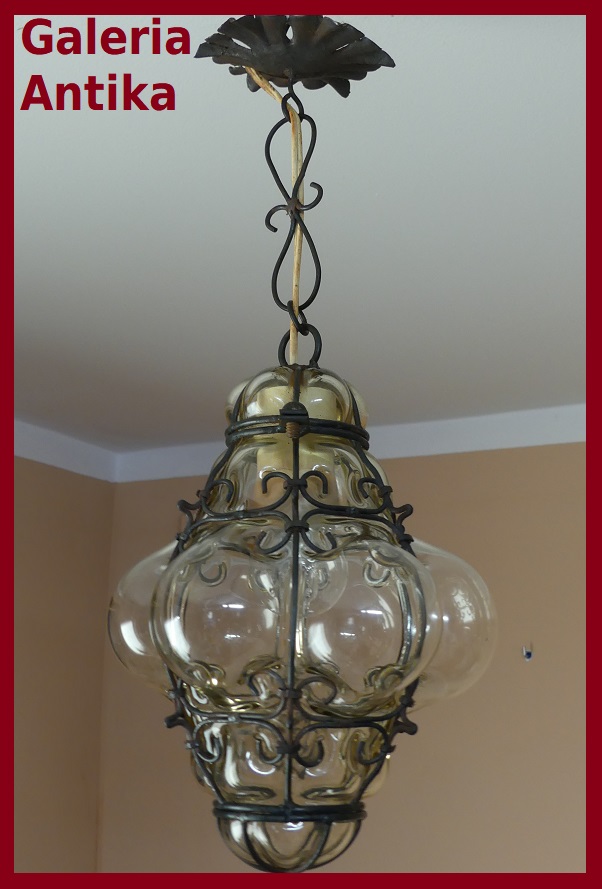 ANTYK Lampa wisząca kula - żyrandol szkło MURANO