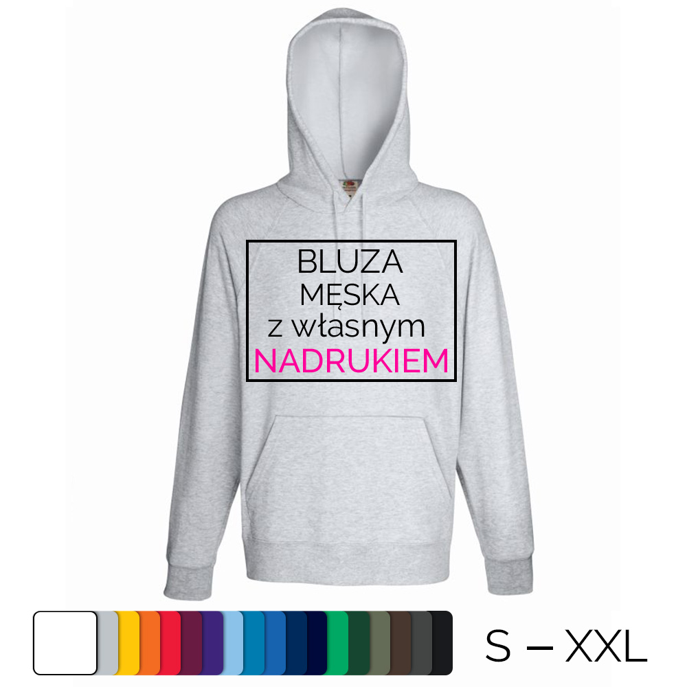 Bluza z własnym nadrukiem - męska z kapturem - A4