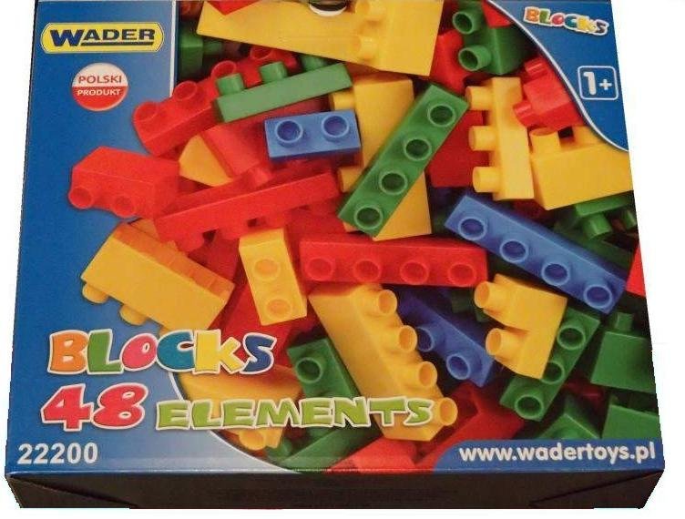 DUŻE KLOCKI WADER 48 ELEMENTÓW DLA CHŁOPCA 1+ POL.