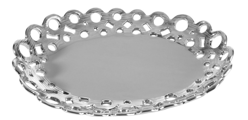 atramArt Patera szaro - srebrna ceramika 30 cm
