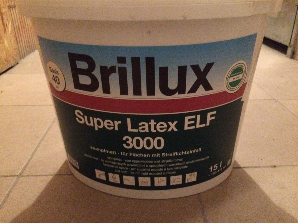 Farba Brillux Super Latex ELF 3000 15L Szara