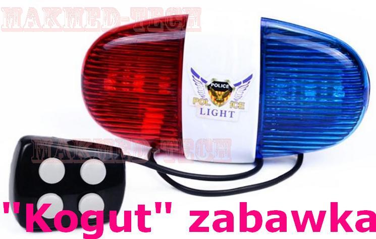Zabawkowa syrena migacz kogut do roweru hulajnogi