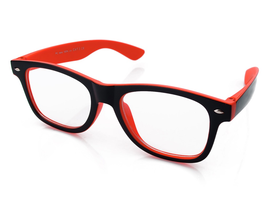 Czerwone okulary zerówki  KUJONKI matowe