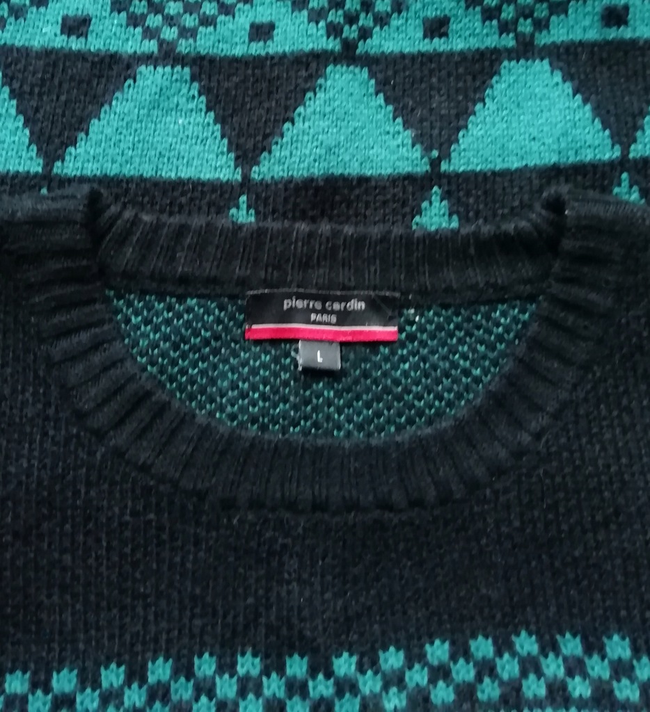 PIERRE CARDIN norweski męski sweter L/XL WEŁNA