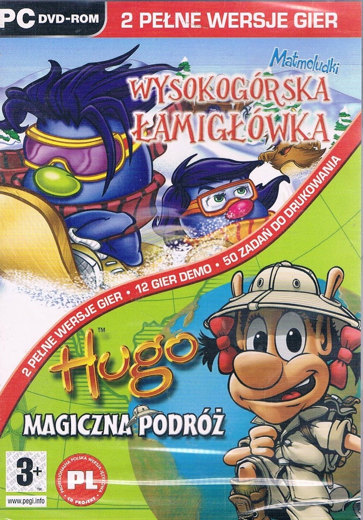 HUGO: MAGICZNA PODRÓŻ + MATMOLUDKI [PC] 2 GRY
