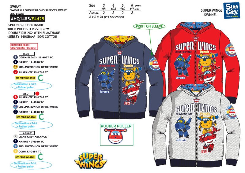 Bluza rozpinana z kapturem Super Wings. Pakiet 24