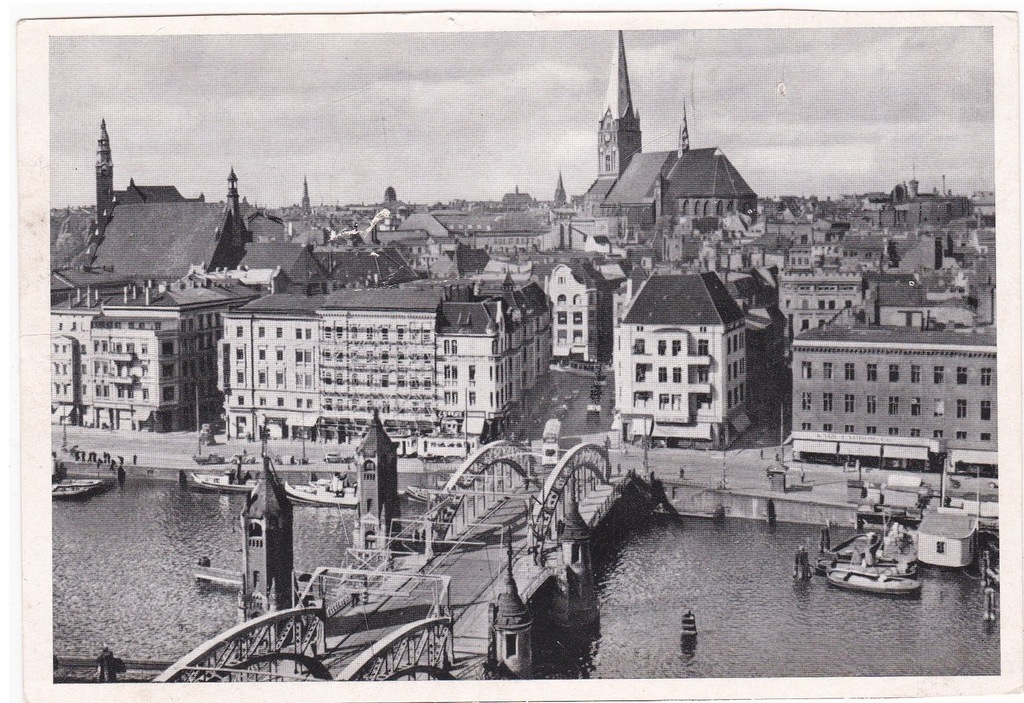 Szczecin Stettin Hansabruecke und Altstadt