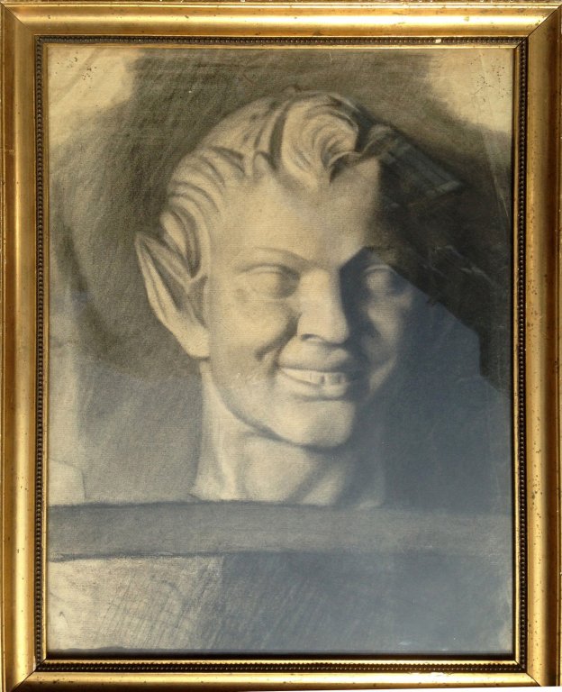 Mlody satyr - stary rysunek akademicki