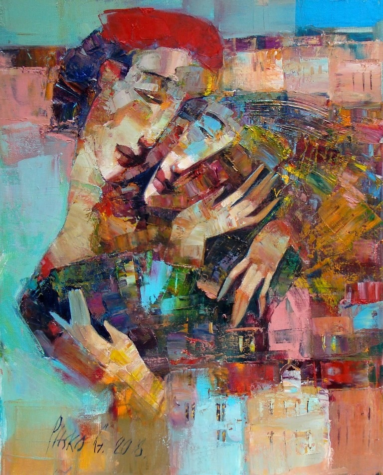 KresArt PITSKO obraz olejny ZAKOCHANI 40x50