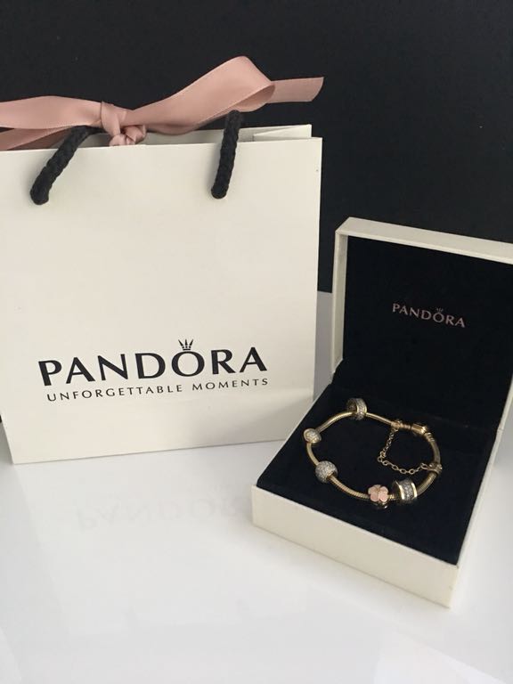 Złota bransoletka Pandora