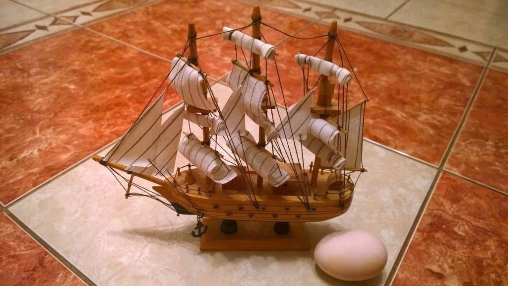 Drewniany statek żaglowiec model