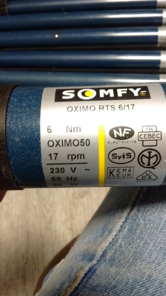 SOMFY SILNIK OXIMO RTS 6/17