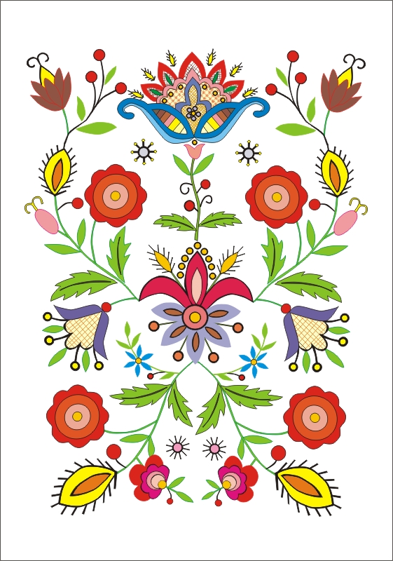 Folk Plakat haft kaszubski szkoła wdzydzka A3