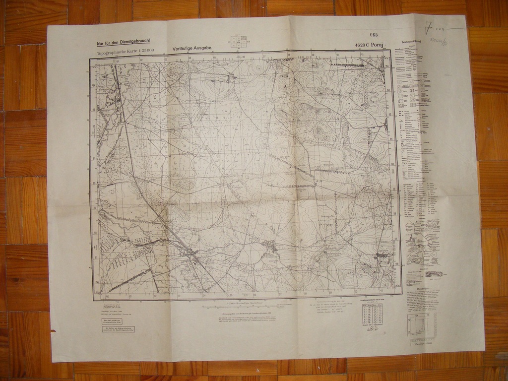 MAPA PORAJ 4628 C SKALA 1-25000 1940