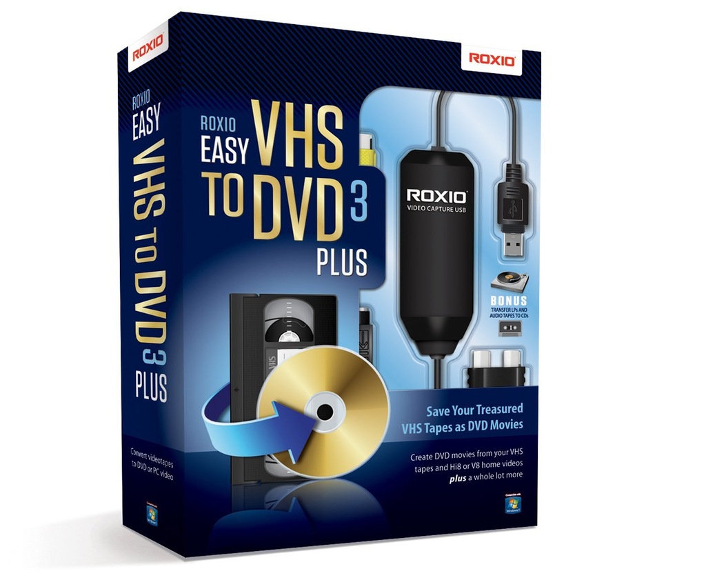 Roxio Easy VHS to DVD 3 Plus Konwerter VHS PC 24h