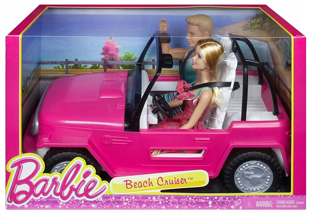 BARBIE Auto Jeep plażowy lalka Ken samochód CJD12 7499396000