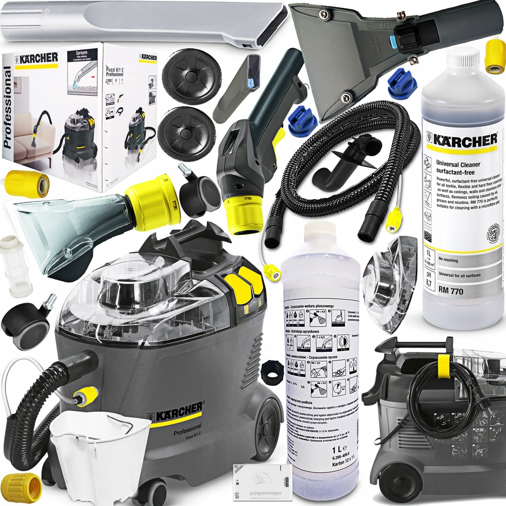 KARCHER PUZZI 8/1 ODKURZACZ PIORĄCY ZESTAW GIGANT - 7606225118 ...