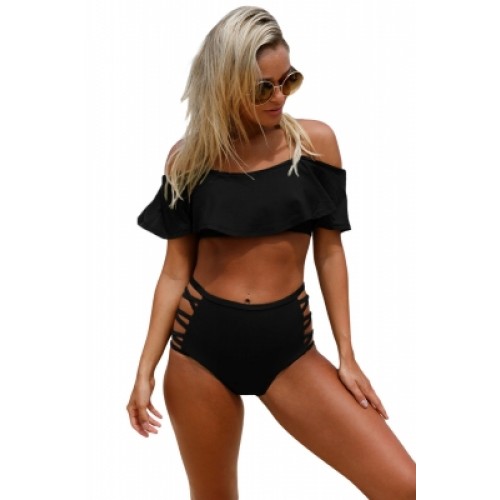STRÓJ KĄPIELOWY BIKINI Z WYSOKIM STANEM HISZPANKA