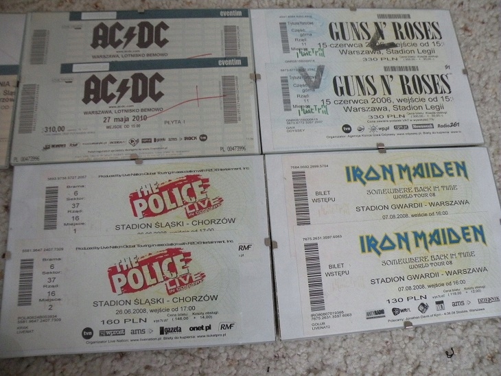 Bilety The Police, U2, GnR, AC/DC, Iron Maiden...