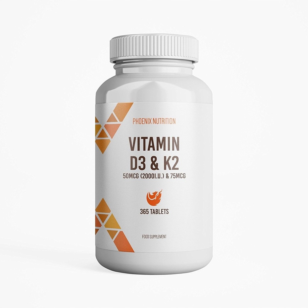 Phoenix Nutrition Witamina D3 2000 IU+K2 75mcg 365 7137767821 oficjalne archiwum Allegro