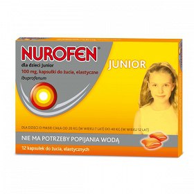 NUROFEN JUNIOR 100mg 12kaps.do żucia APTEKA