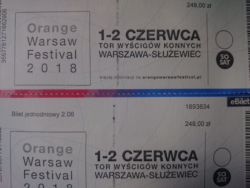 Orange Warsaw Festival 2 bilety Florence Taco 2.06