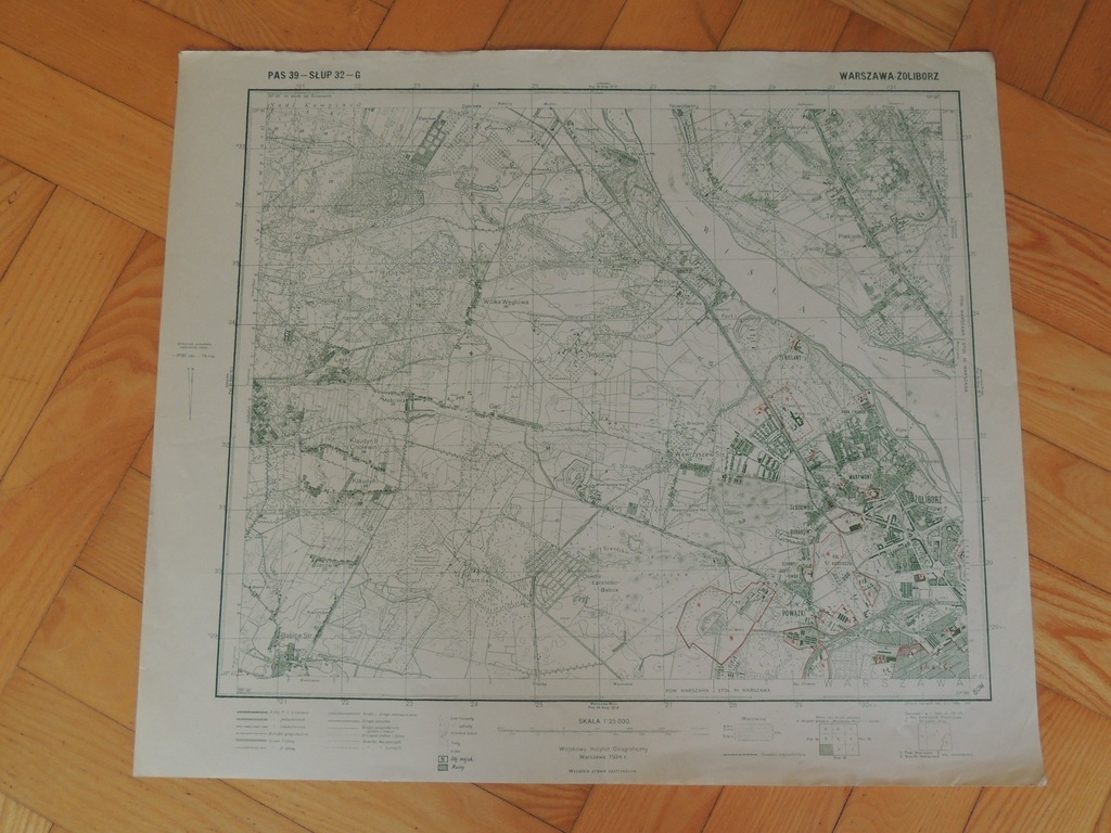 Wojskowa mapa Warszawa -Żoliborz 1934