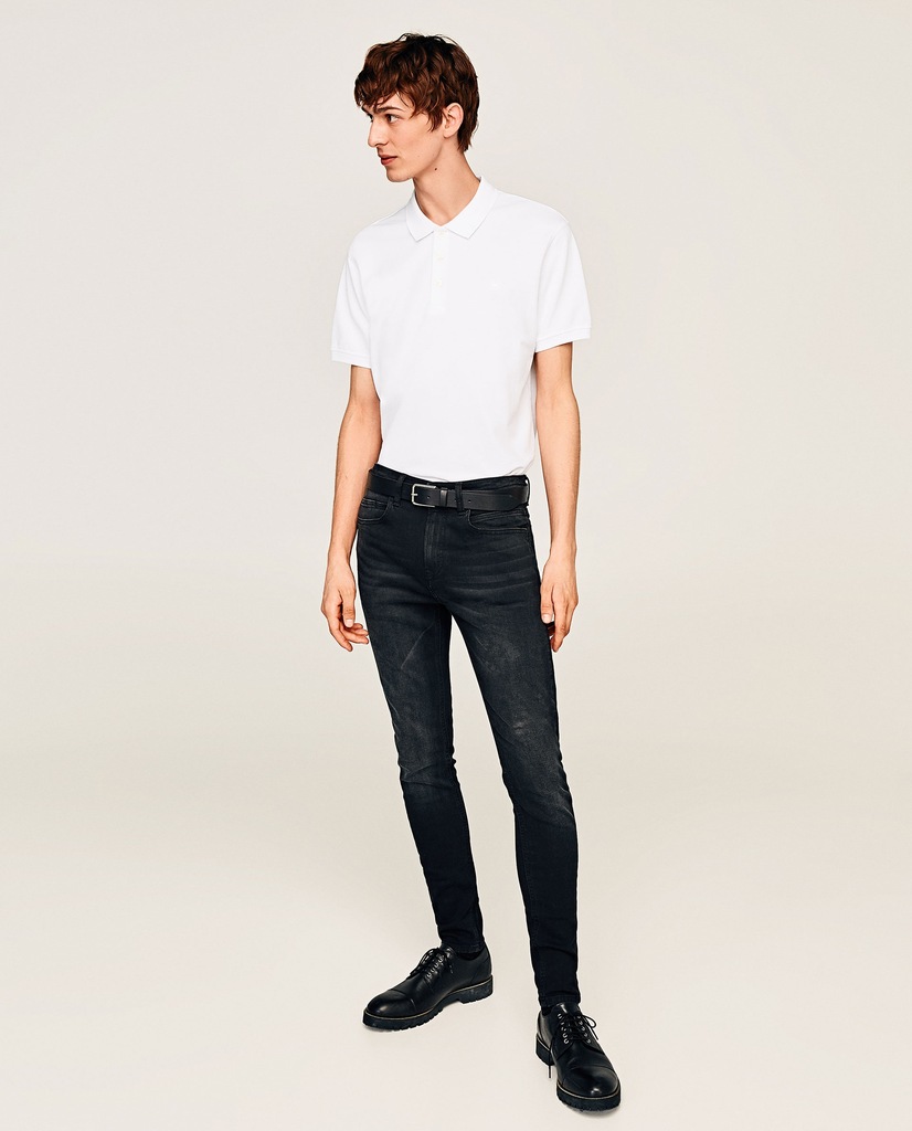Zara jeansy rurki skinny czarne 38