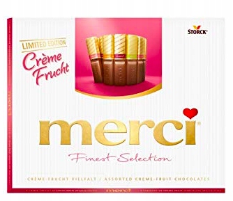 Merci Pink Fruit BOMBONIERKA 4 RODZAJE Czekoladek