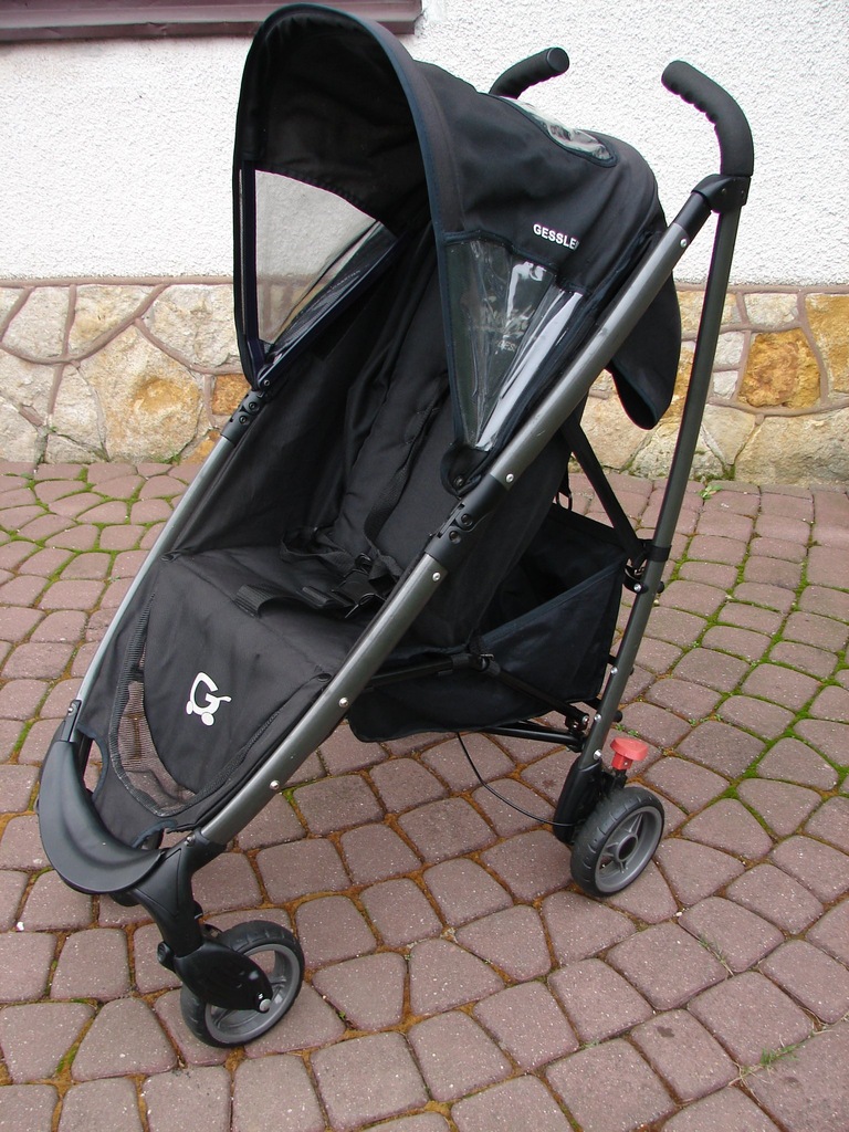 GESSLEIN SWIFT SCHWARZ wózek parasolka + torba 