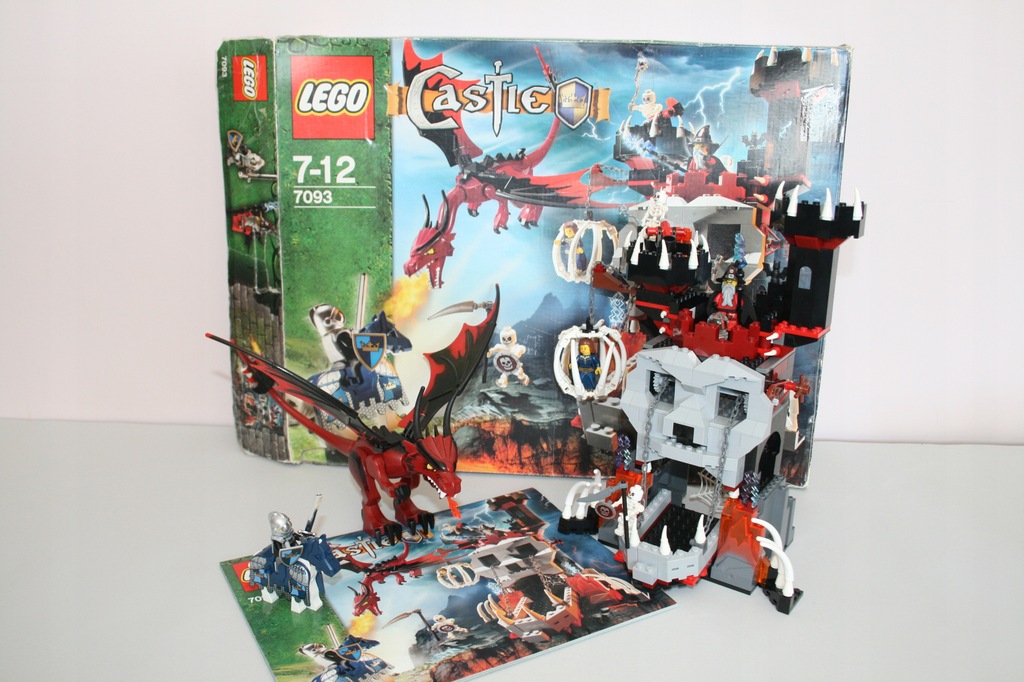 Lego 7093 Skeleton Tower, smok, pudełko, najtaniej
